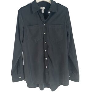CHICO’S Long Sleeve Black Blouse - Size M